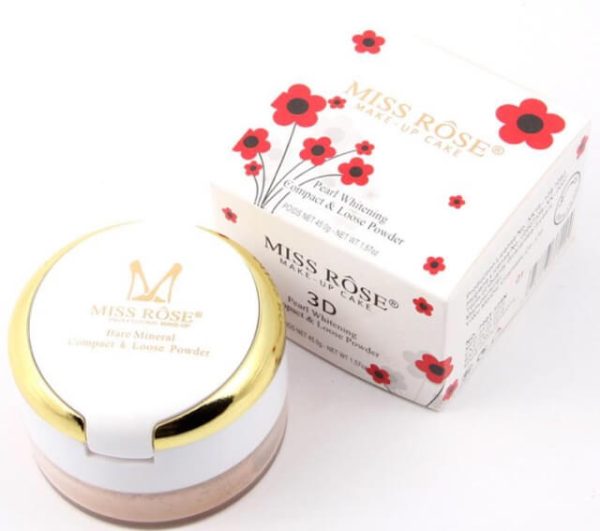 Miss Rose 3D Pearl Face Compact & Loose Powder