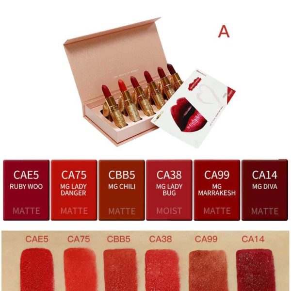 MYG High-end Lipstick Set A Makeup red Matte Lipstick - Image 3