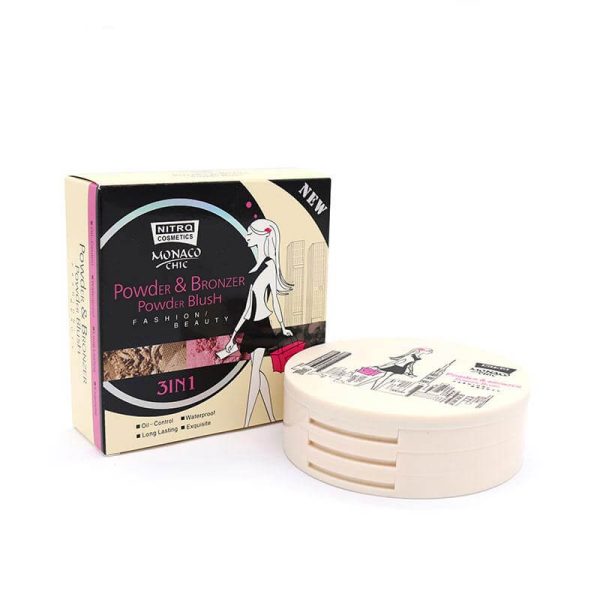 Monaco Chic Powder Blush, Bronzer & Face Powder 3in1