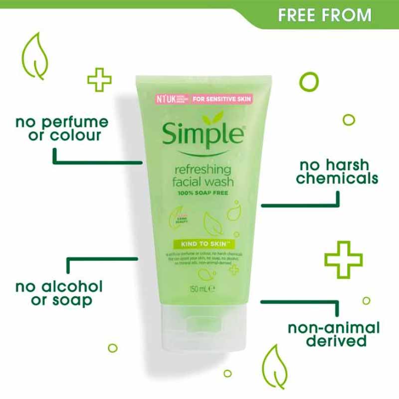 Buy Simple Kind To Skin Refreshing Facial Gel Wash 150ml Eshaistic