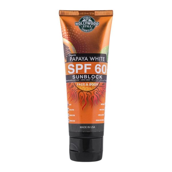Hollywood Style Organic Papaya White SPF60 Sunblock - Image 1