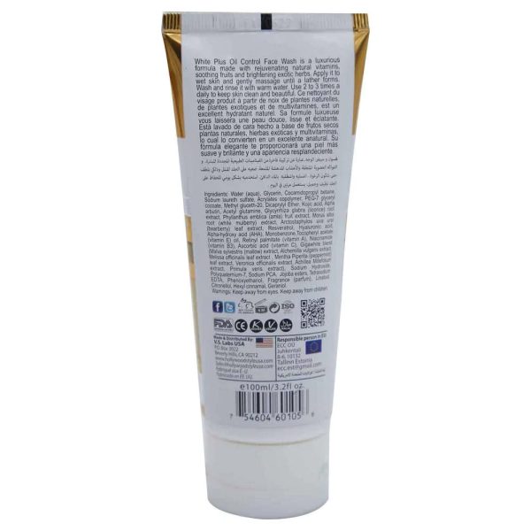 Hollywood Style White Plus Oil Control Face Wash 100ml - Image 2