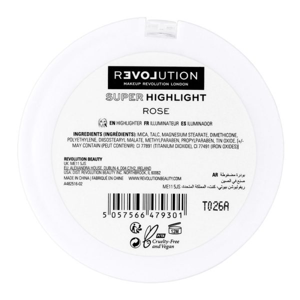 Makeup Revolution Relove Super Highlight Highlighter, Rose - Image 4