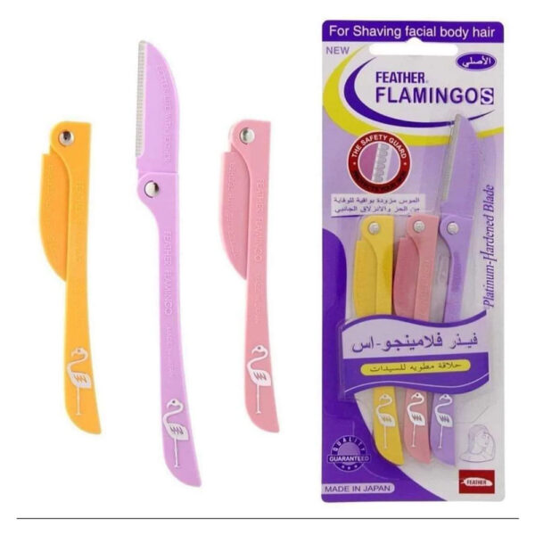 Feather-Flamingo S For Shaving Facial Body Hair - 3 Pieces - Image 2