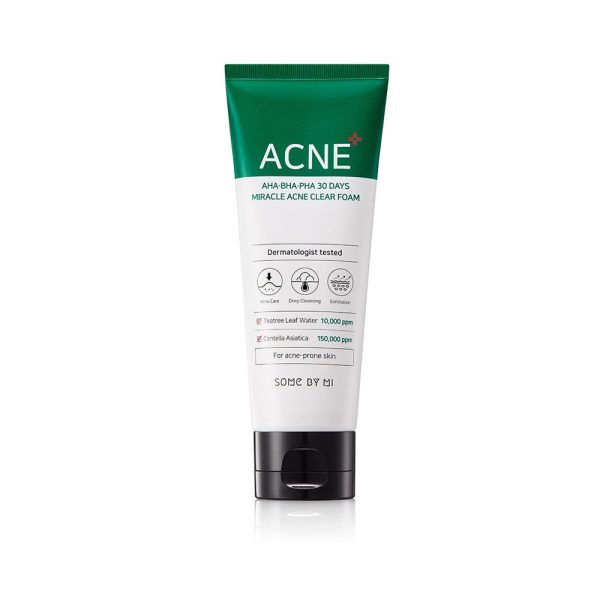 Some By Mi - AHA BHA PHA 30 Days Miracle Acne Clear Foam - 100ml - Image 1