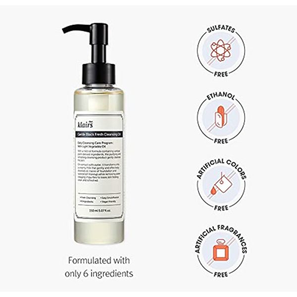Klairs - Gentle Black Fresh Cleansing Oil - 150ml - Image 2