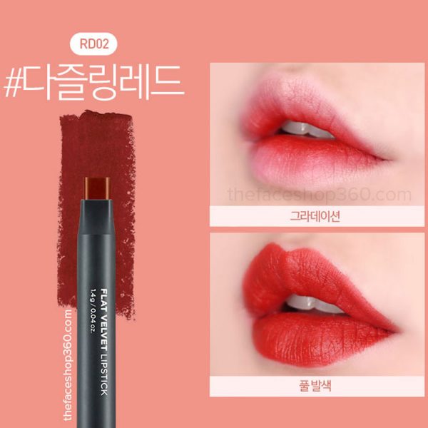 The Face Shop - Matt Touch Lipstick RD01 Red In Love - Image 2