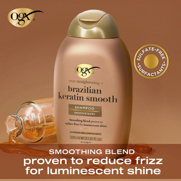 OGX Ever Straightening + Brazilian Keratin Therapy Shampoo - 385ml - Image 2