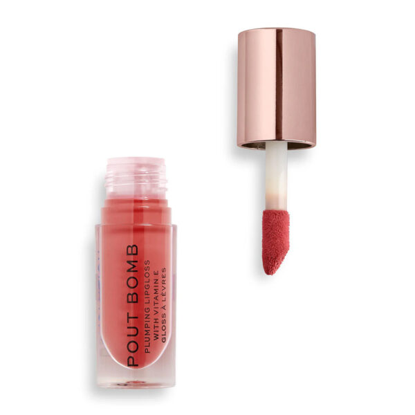 Makeup Revolution Pout Bomb Plumping Gloss Peachy Coral - Image 1