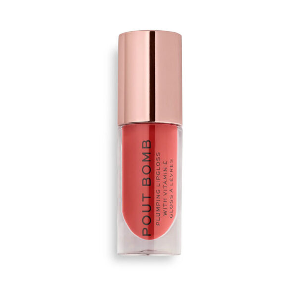 Makeup Revolution Pout Bomb Plumping Gloss Peachy Coral - Image 3
