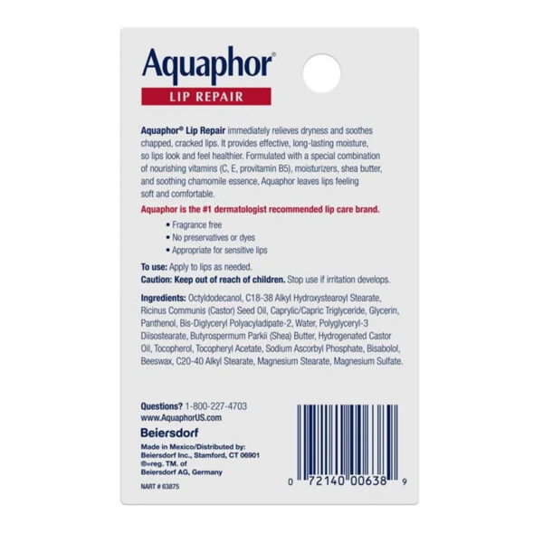 Aquaphor Lip Repair Immediate Relief, For Severely Dry Lips 2 Tubes - 10ml - Image 3
