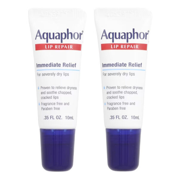 Aquaphor Lip Repair Immediate Relief, For Severely Dry Lips 2 Tubes - 10ml - Image 1