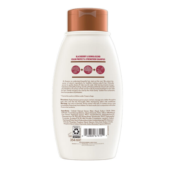 Aveeno Blackberry & Quinoa Blend Color Protect & Strengthen Shampoo 354ml - Image 2