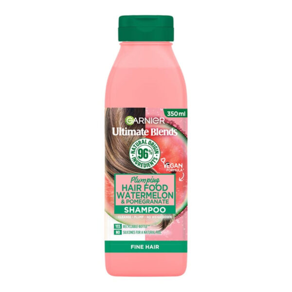 Garnier Ultimate Blends Plumping Hair Food Watermelon & Pomegranate Shampoo 350ml - Image 1