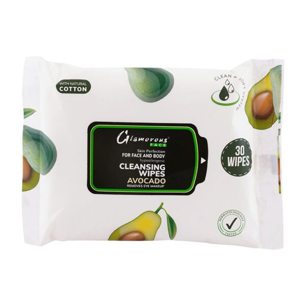 Glamorous Face Avocado Face And Body Cleansing Wipes 30-Pack - Image 1