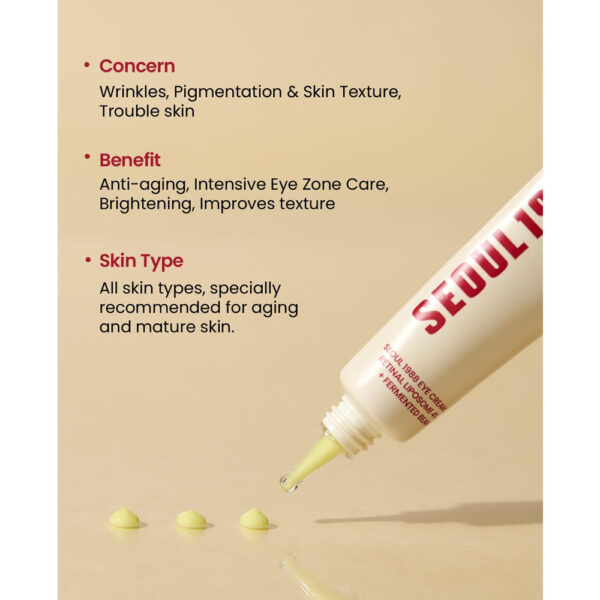 K-Secret Seoul 1988 Eye Cream Retinal Liposome 4% + Fermented Bean 30ml - Image 3