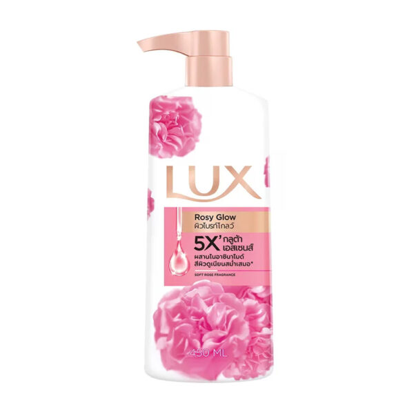 Lux Rosy Glow 5X Soft Rose Fragrance Body Wash – 450ml - Image 1