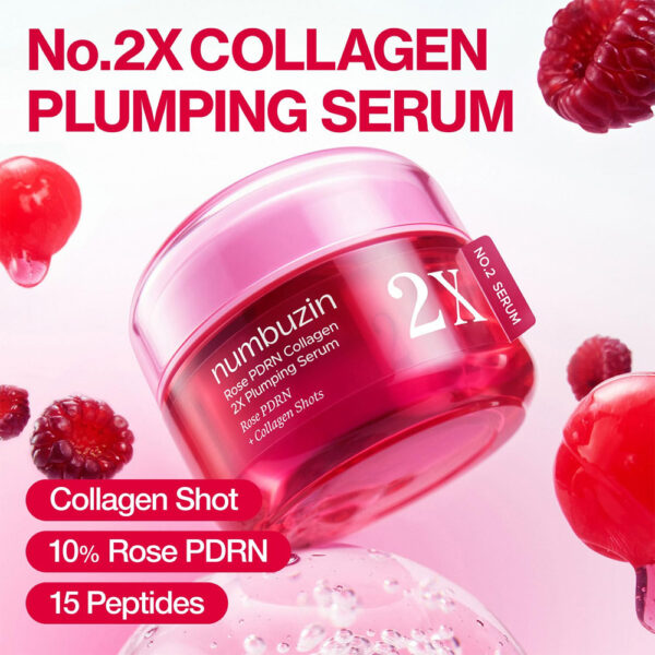 Numbuzin No.2 Rose PDRN Collagen 2X Plumping Serum 30ml - Image 3