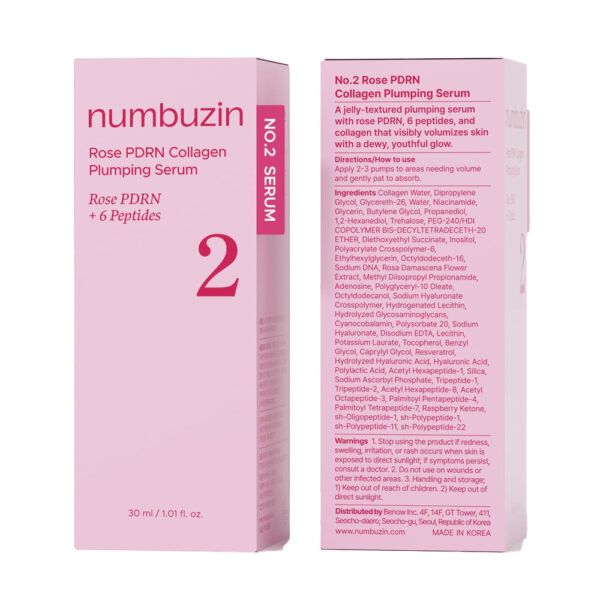Numbuzin No.2 Rose PDRN Collagen Plumping Serum 30ml - Image 2