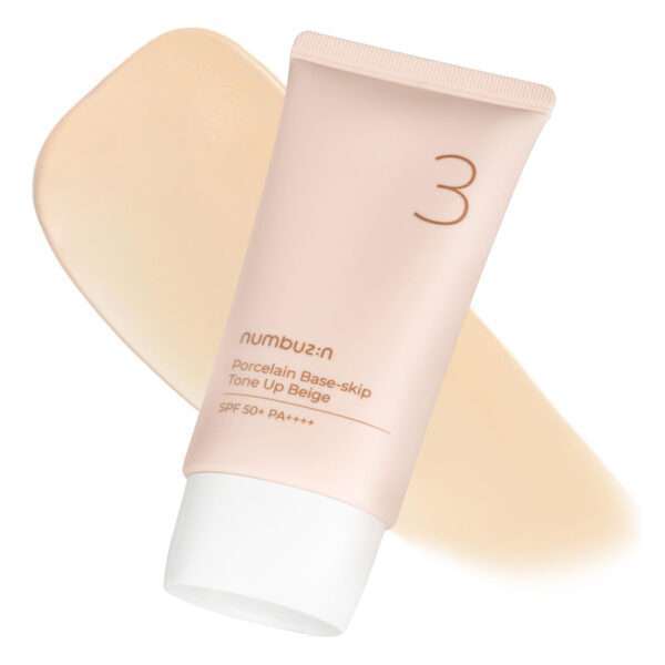 Numbuzin No.3 Porcelain Base-skip Tone Up Beige SPF 50+ PA++++ 50ml - Image 1