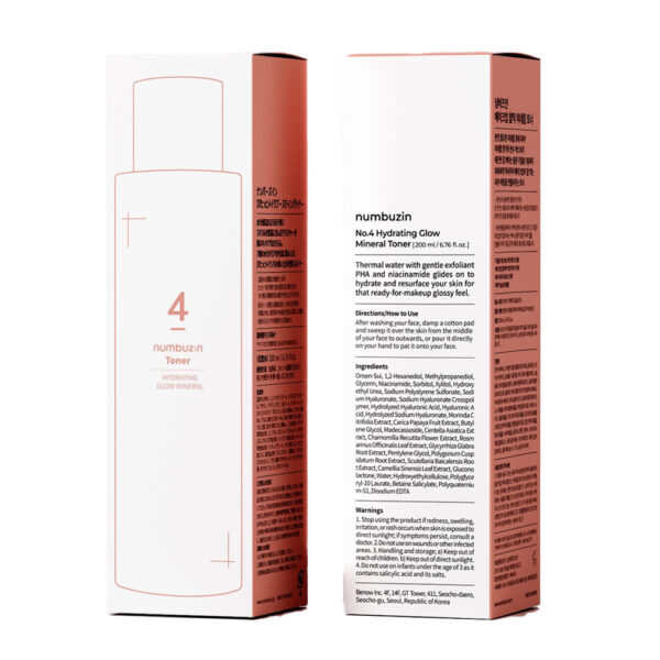Numbuzin No.4 Hydrating Glow Mineral Toner 200ml - Image 2