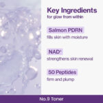 Numbuzin - No.9 NAD+ PDRN Glow Boosting Toner 150ml - Image 4