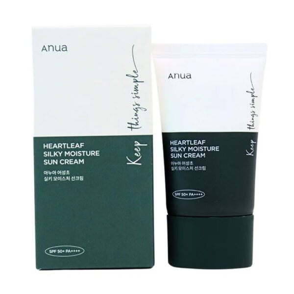 Anua Heartleaf Silky Moisture Sun Cream SPF 50+ PA++++ 50ml - Image 2