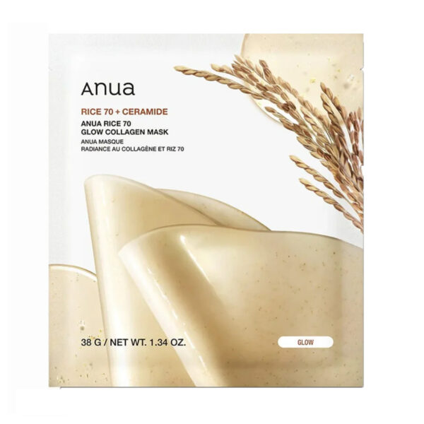Anua Rice 70+ Ceramide Glow Collagen Mask 38g - Image 1