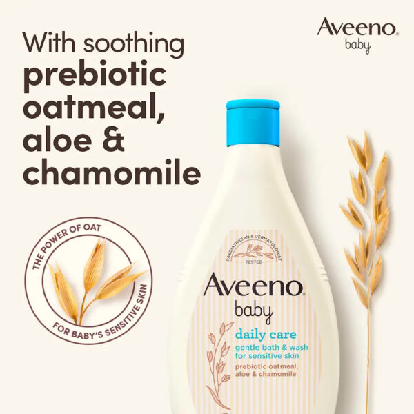 Aveeno Baby Daily Care Gentle Bath & Wash, For Sensitive Skin 400ml - Image 2