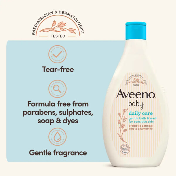 Aveeno Baby Daily Care Gentle Bath & Wash, For Sensitive Skin 400ml - Image 3