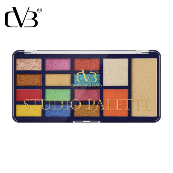 Cvb Studio Palette 12 Eye Shadow 1 Blush 1 Highlight 1 Compact Powder C219 - Image 3