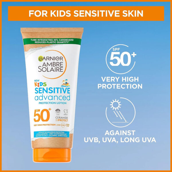 Garnier Ambre Solaire Kids Sensitive Advanced Protection Lotion SPF50+ 200ml - Image 3