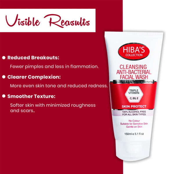 Hiba’s Collection Cleansing Anti-Bacterial Facial Wash 150ml - Image 2