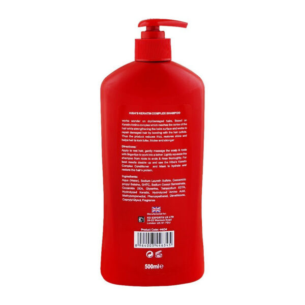 Hiba's Collection Keratin Complex Shampoo, For Smooth Hair, 500ml - Image 2