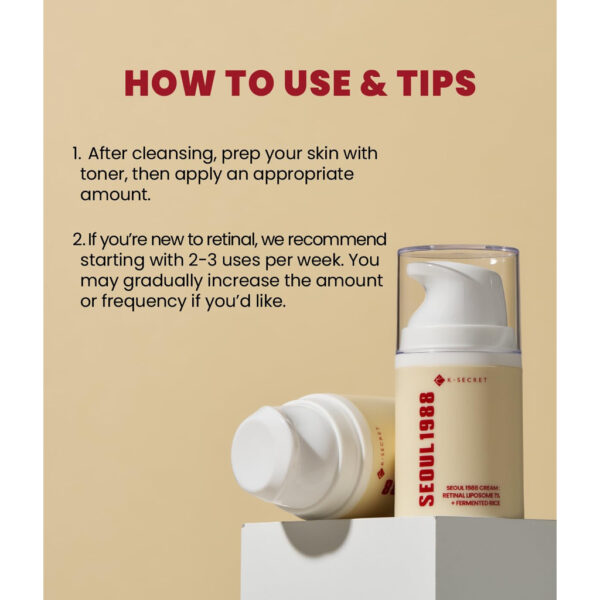 K-Secret Seoul 1988 Cream : Retinal Liposome 1% + Fermented Rice 50ml - Image 3