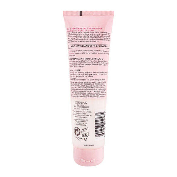 L'Oreal Paris Fine Flowers Gel Cream Face Wash, 150ml - Image 2