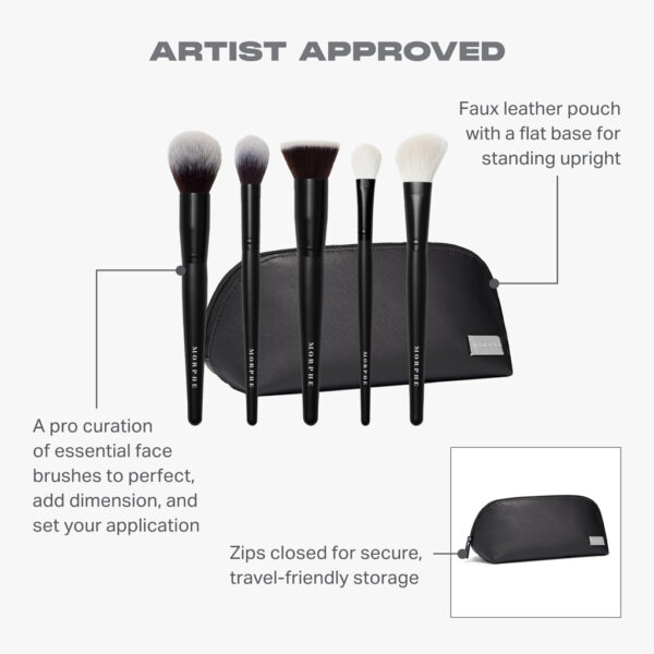 Morphe Face The Beat 5-Piece Face Brush Collection - Image 3