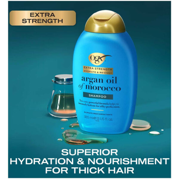OGX Hydrate & Revive+ Argan Oil of Morocco Extra Strength Shampoo 385ml - Image 2
