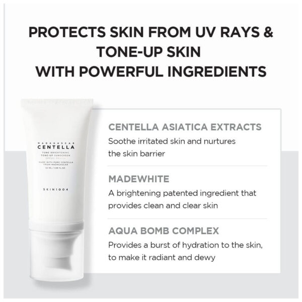 Skin1004 Madagascar Centella Tone Brightening Tone-Up Sunscreen 50ml - Image 3