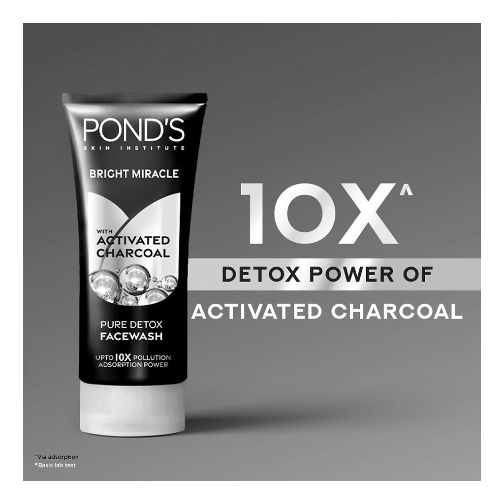 Ponds Bright Miracle Pure Detox Face Wash With Activated Charcoal 100g Ponds Bright Miracle Pure Detox Face Wash With Activated Charcoal 100g