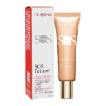 Clarins Paris Sos Primer Blurs Imperfections Preps & Hydrates, Peach, 30ml