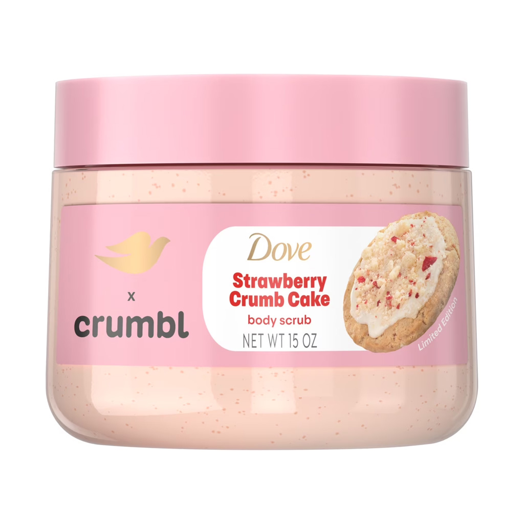 dove-crumbl-strawberry-crumb-cake-body-scrub-425g Dove Crumbl Strawberry Crumb Cake Body Scrub, 425g - Image 1
