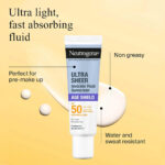 Neutrogena Ultra Sheer Age Shield Invisible Fluid Sunscreen, SPF-50, 50ml - Image 3