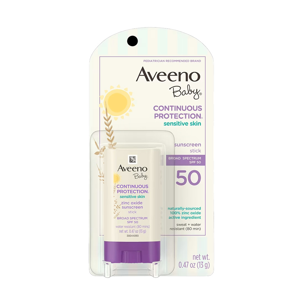 aveeno-baby-continuous-protection-sensitive-skin-sunscreen-stick-spf-50-13g Aveeno Baby Continuous Protection Sensitive Skin Sunscreen Stick, SPF 50, 13g - Image 1