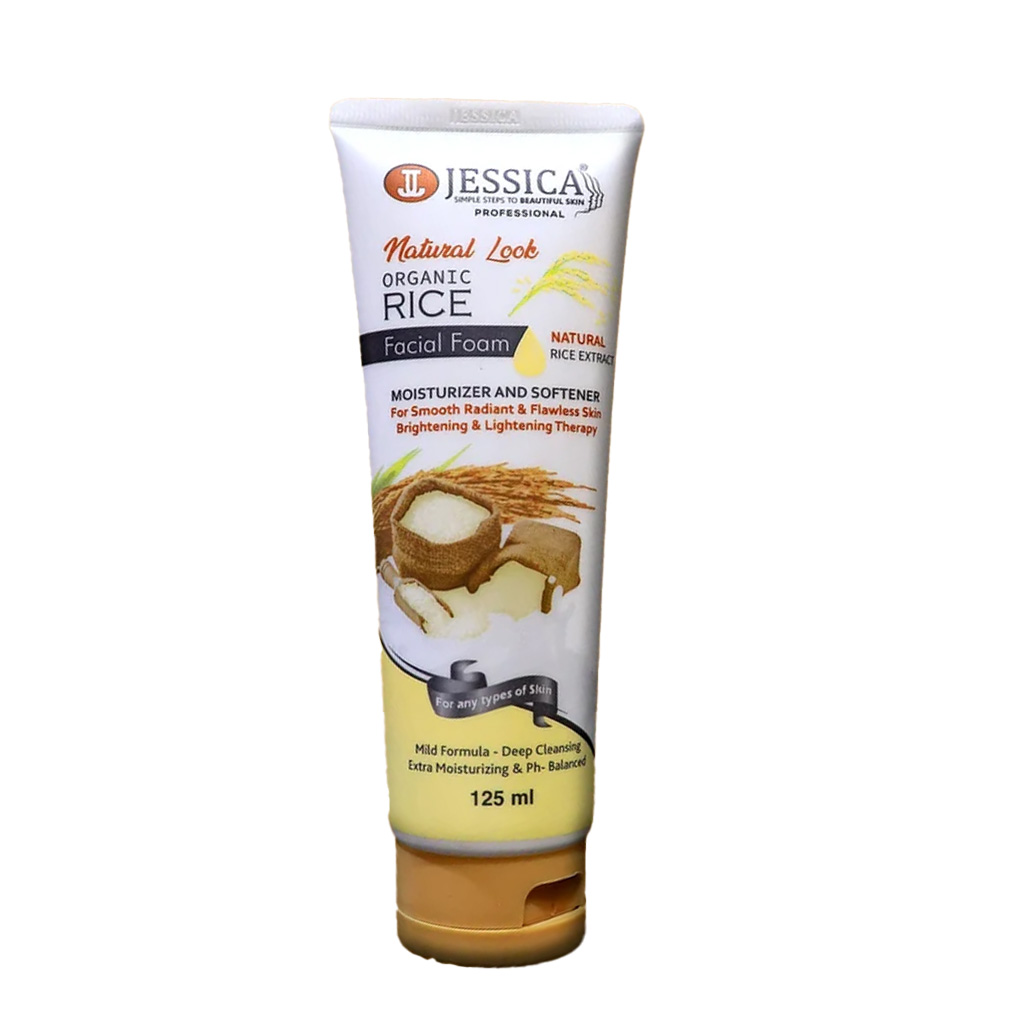 jessica-natural-look-organic-rice-facial-foam-125ml Jessica Natural Look Organic Rice Facial Foam 125ml - Image 1