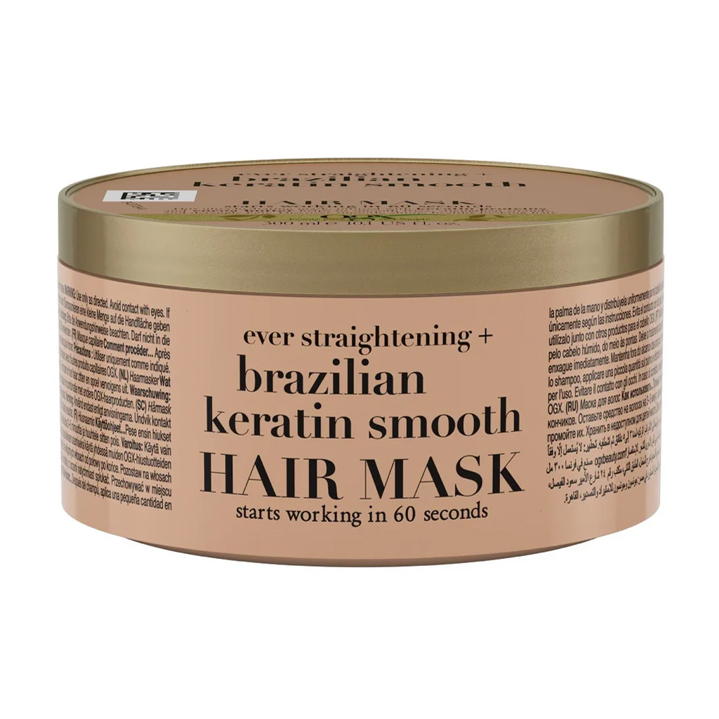 ogx-ever-straightening-brazilian-keratin-smooth-hair-mask-300ml OGX Ever Straightening + Brazilian Keratin Smooth Hair Mask 300ml - Image 1