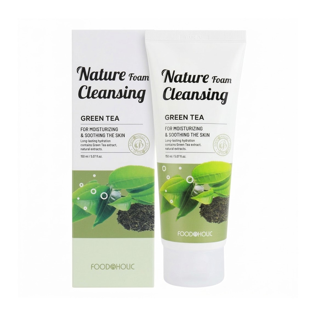 foodaholic-green-tea-nature-cleansing-foam-150ml Foodaholic Green Tea Nature Cleansing Foam 150ml - Image 1
