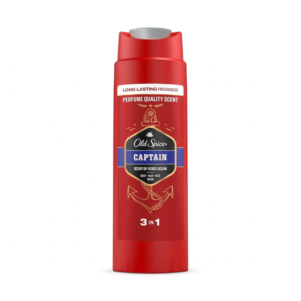 old-spice-captain-3-in-1-body-hair-face-wash-400ml Old Spice Captain 3-in-1 Body, Hair & Face Wash 400ml - Image 1