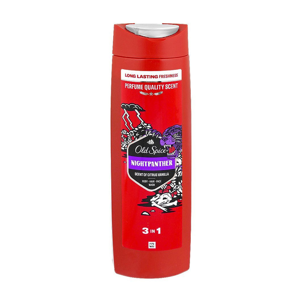 old-spice-night-panther-3in1-body-hair-face-wash-400ml Old Spice Night Panther 3in1 Body-Hair-Face Wash, 400ml - Image 1