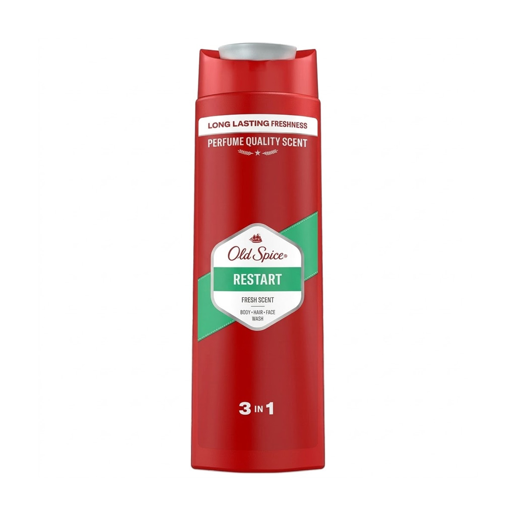 old-spice-restart-fresh-scent-3-in-1-body-hair-face-wash-400ml Old Spice Restart 3-In-1 Body Hair Face Wash 400ml - Image 1